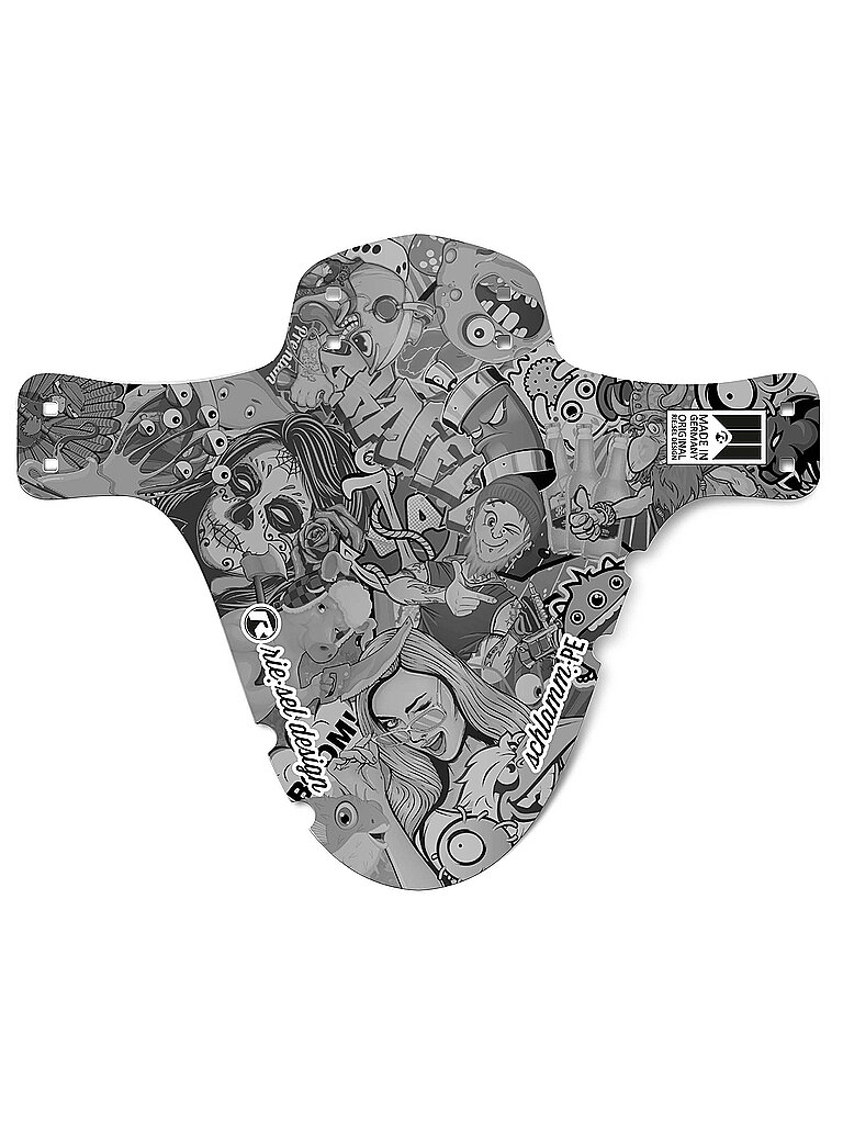 RIESEL DESIGN Mudguard schlamm:PE Stickerbomb Ultra Black grau